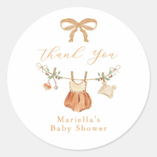 Boho Fall Baby Shower Thank You Sticker