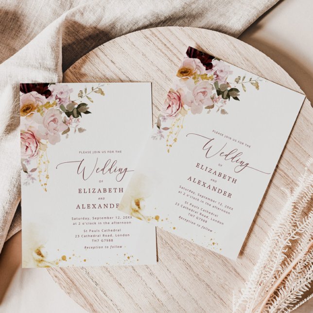 Boho fall elegant wedding invitation (Creator Uploaded)