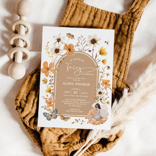 Boho Fall Fairy Wildflower Baby Shower Invitation