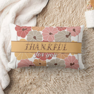 Boho Fall Farmhouse Thankful Season W Thanksgiving Lumbar Cushion