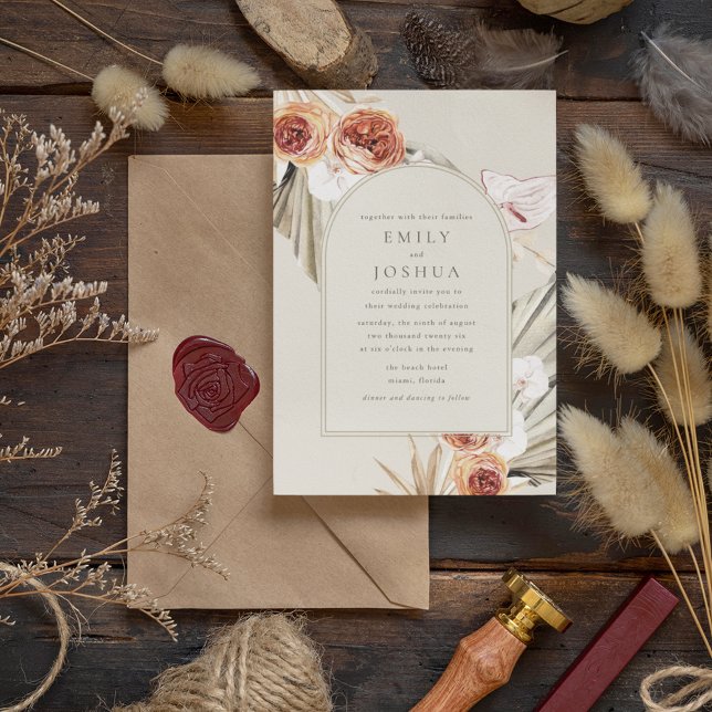 Boho Fall Floral Digital Wedding Invitation (Creator Uploaded)