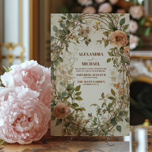 Boho Fall Floral Photo Wedding  Invitation