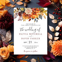 Boho Fall Floral Rustic Flowers Foliage Wedding