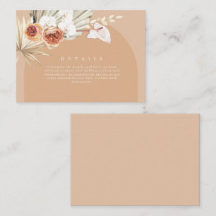 Boho Fall Floral Wedding Details Enclosure Card