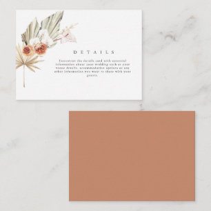 Boho Fall Floral Wedding Details Enclosure Card