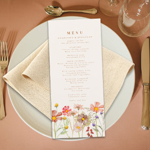 Boho Fall Floral Wedding Menu