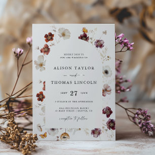 Boho Fall Florals Wedding Arch  Invitation