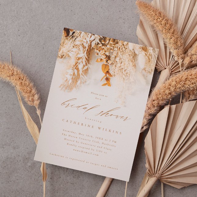 Boho Fall Flowers Wedding Bridal Shower  Invitation (Creator Uploaded)