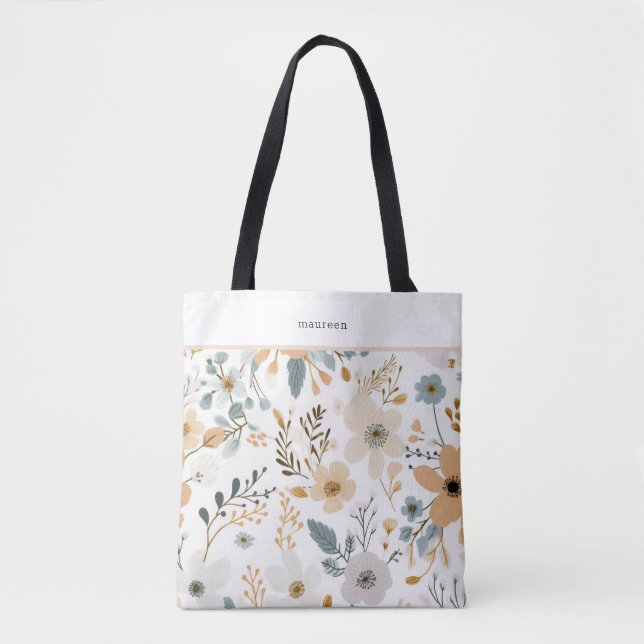Boho Fall Foliage Tote Bag (Front)