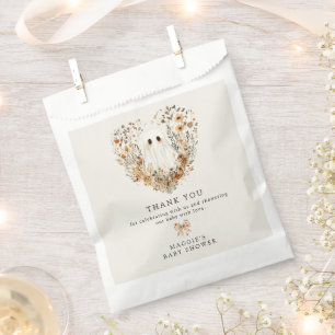 Boho Fall Ghost Baby Shower Thank You Favour Bag