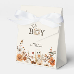 Boho Fall Ghost Floral Oh Boy Baby Shower Favour Box