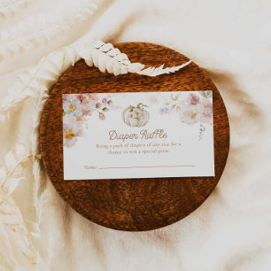 Boho Fall Girl Baby Shower Diaper Raffle Enclosure Card
