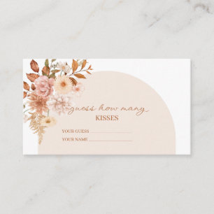 Boho fall guess how many kisses bridal game enclosure card