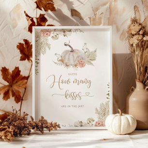 Boho Fall guess how many kisses in the jar Poster