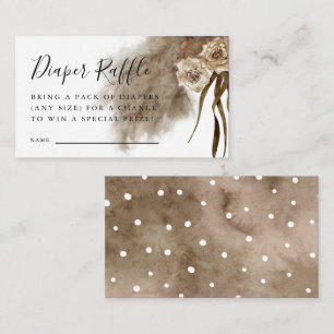Boho Fall In Love Pampas Grass Diaper Raffle Enclosure Card