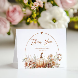 Boho Fall in love Wildflower Baby Shower Thank You Card