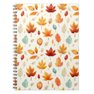 Boho Fall Leave Pattern Autumn's Beauty with Style Notebook
