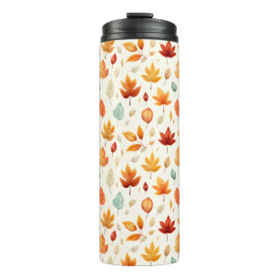Boho Fall Leave Pattern Autumn's Beauty with Style Thermal Tumbler