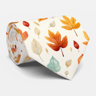 Boho Fall Leave Pattern Autumn's Beauty with Style Tie