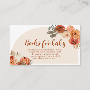 Boho Fall Little Pumpkin Books for Baby Shower Enclosure Card