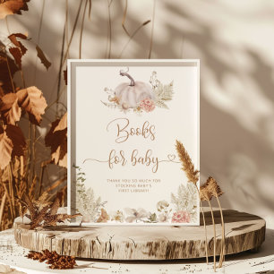 Boho fall pumpkin books for baby poster