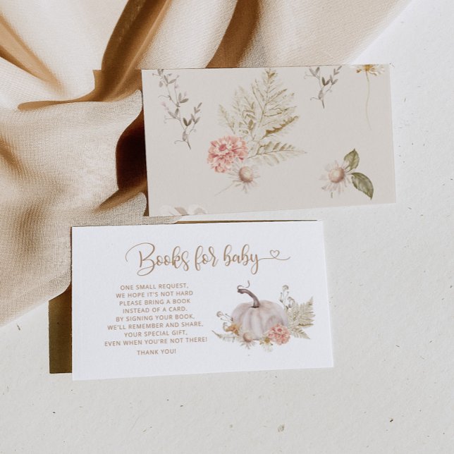 Boho fall pumpkin books for baby ticket enclosure  card (Creator Uploaded)