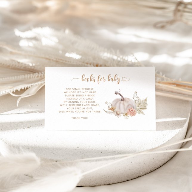 Boho fall pumpkin books for baby ticket enclosure card (Creator Uploaded)