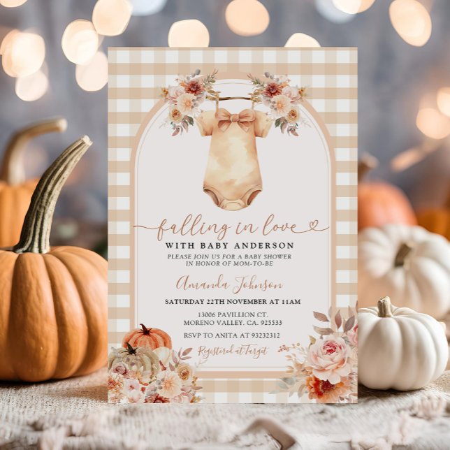 Boho Fall Pumpkin Clothes Baby Shower Invitation (Creator Uploaded)