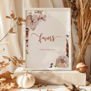Boho fall pumpkin Favours please take  Poster