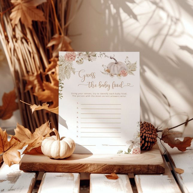 Boho Fall pumpkin guess the baby food game (Creator Uploaded)