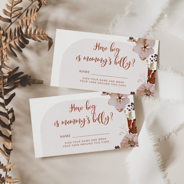 Boho fall pumpkin how big mummy's belly enclosure card (Creator Uploaded)