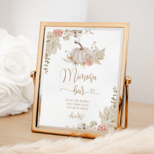Boho fall pumpkin mimosa bar sign