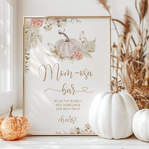 Boho fall pumpkin mum-osa bar poster