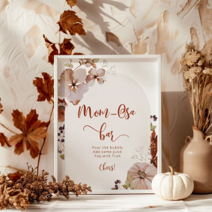Boho fall pumpkin mum-osa bar  poster