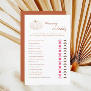 Boho Fall Pumpkin Mummy Or Daddy Game Cards