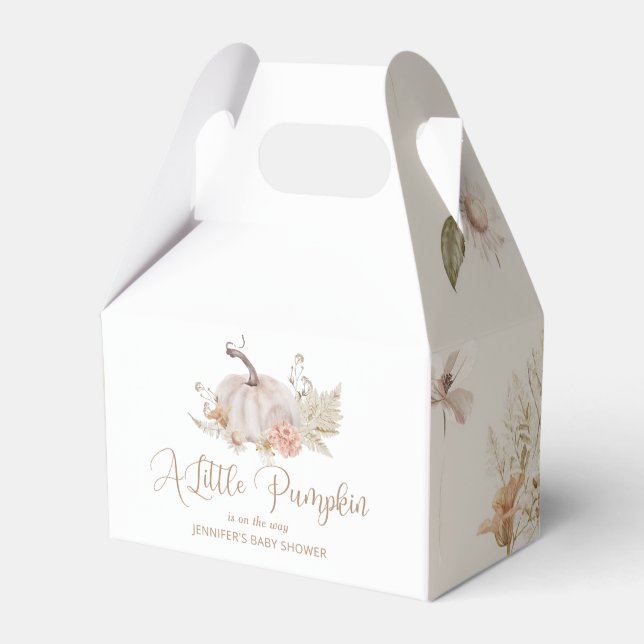 Boho Fall pumpkin Paper Favour Box (Front Side)