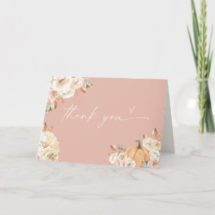 Boho Fall Pumpkin Thank You Card