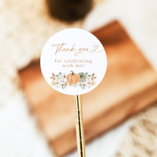 Boho Fall Pumpkin Thank You Favour Sticker (Creator Uploaded)