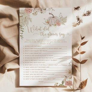 Boho fall pumpkin What did the groom say