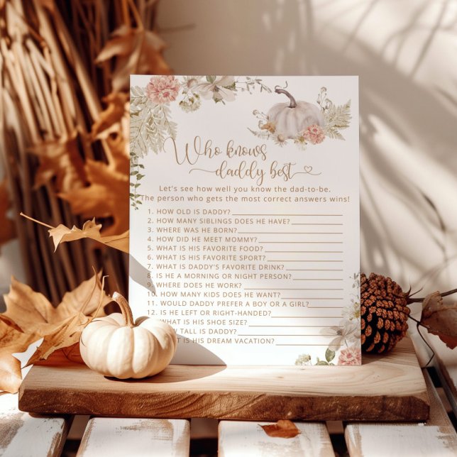 Boho fall pumpkin who knows daddy best game (Creator Uploaded)