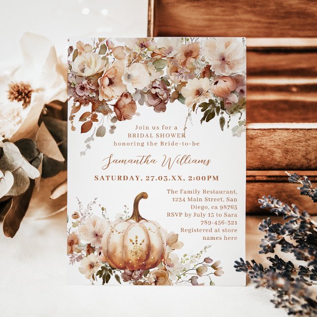Boho Fall Rustic Chic Bridal Shower Invitation (Creator Uploaded)