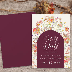 Boho Fall Rustic Floral Wildflower Wedding Save The Date