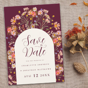 Boho Fall Rustic Wildflower Wedding Save The Date