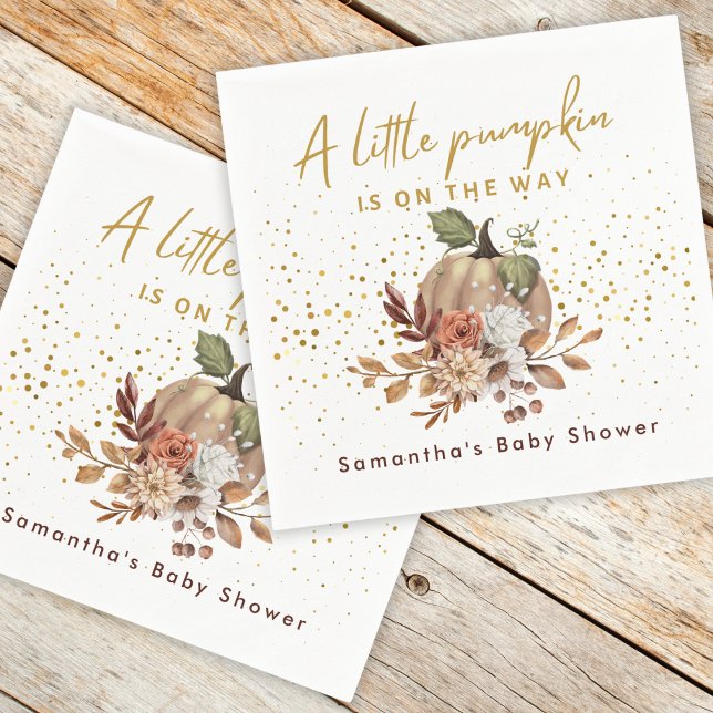 Boho Fall Sweet Little Pumpkin Baby Shower Napkin (Boho Fall Sweet Little Pumpkin Baby Shower Napkins)