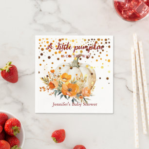 Boho Fall Sweet Little Pumpkin Baby Shower Napkin