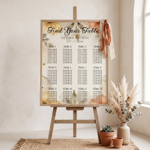 Boho Fall Terracotta Floral Watercolor Wedding Poster