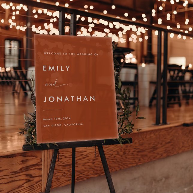 Boho Fall Terracotta Wedding Welcome  Acrylic Sign (Creator Uploaded)