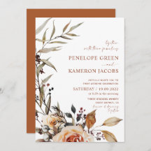 Boho Fall Wedding Invitation 