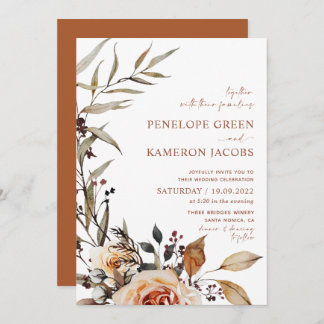 Boho Fall Wedding Invitation 