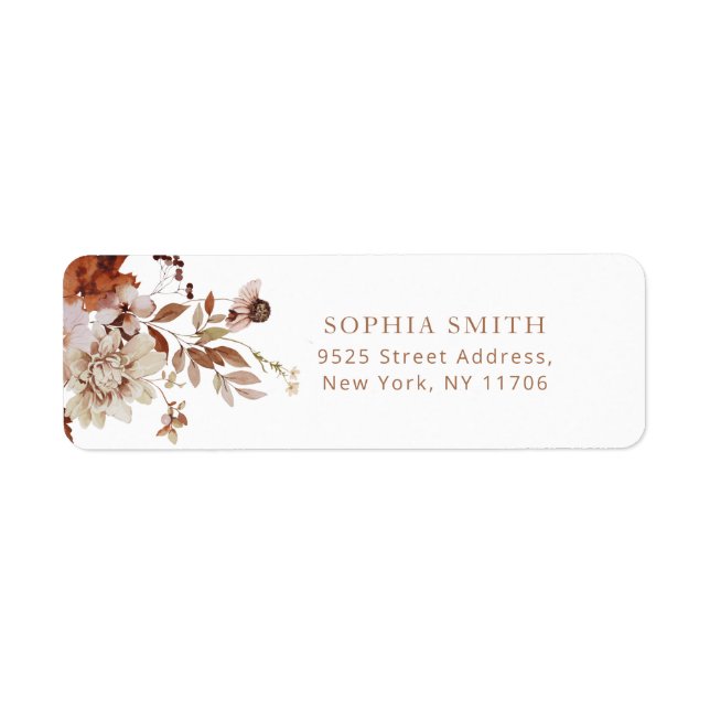 Boho fall wedding return Address Label (Front)